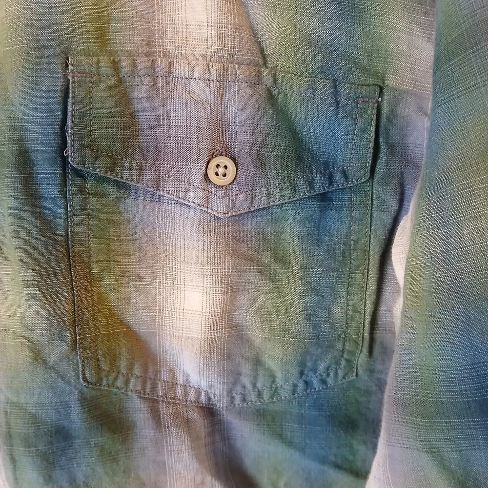 BANANA REPUBLIC Button Down Plaid Dress Shirt Men's Size Large